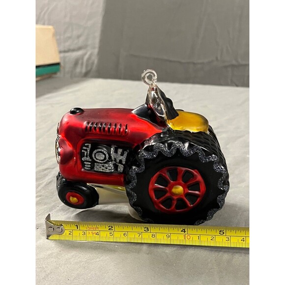 Department 56 Mercury Glass Red Farm Tractor Ornament Handblown Glass Ornament - Picture 6 of 9